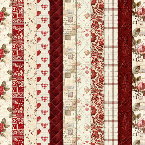 Vermelho Vintage 100 Papéis Digitais Seamless (Sem Emenda)