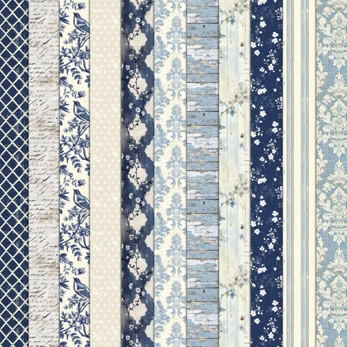 Azul Vintage 100 Papéis Digitais Seamless (Sem Emenda)
