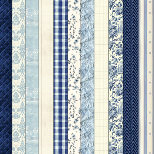 Azul Vintage 100 Papéis Digitais Seamless (Sem Emenda)