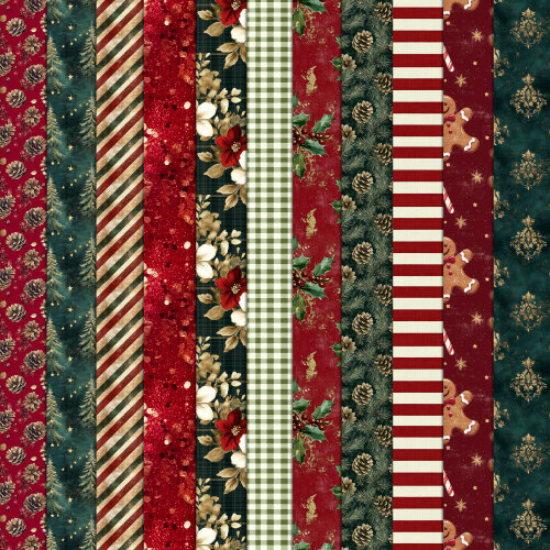 Kit Natal Vintage 100 Papéis Digitais Seamless (Sem Emenda)