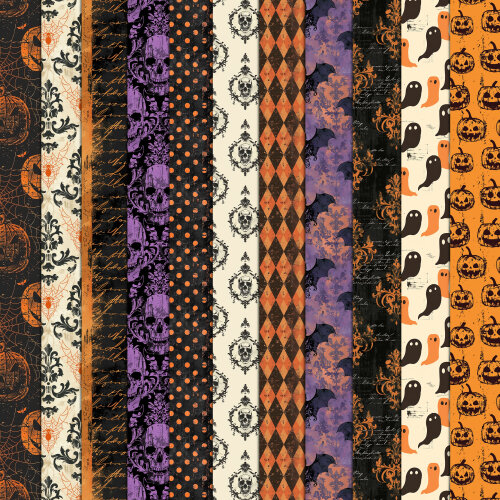 Halloween Vintage 100 Papéis Digitais Seamless (Sem Emenda)