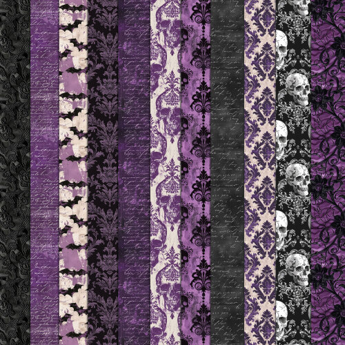 Halloween Roxo Vintage 100 Papéis Digitais Seamless (Sem Emenda)