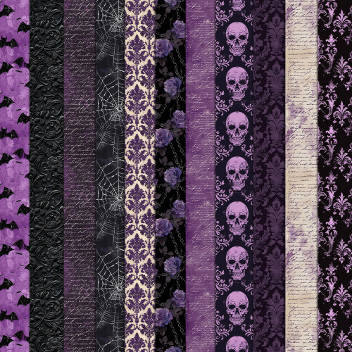 Halloween Roxo Vintage 100 Papéis Digitais Seamless (Sem Emenda)