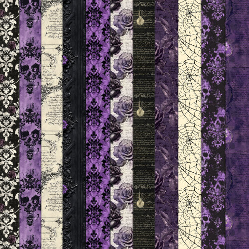 Halloween Roxo Vintage 100 Papéis Digitais Seamless (Sem Emenda)
