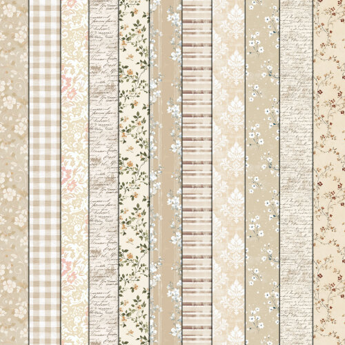 Kit Bege Neutro Vintage 100 Papéis Digitais Seamless (Sem Emenda