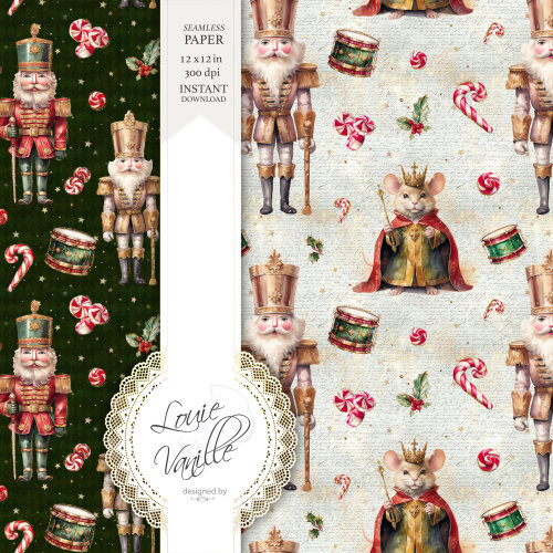 Kit O Quebra-Nozes Natal Papéis Digitais Seamless (Sem Emenda)