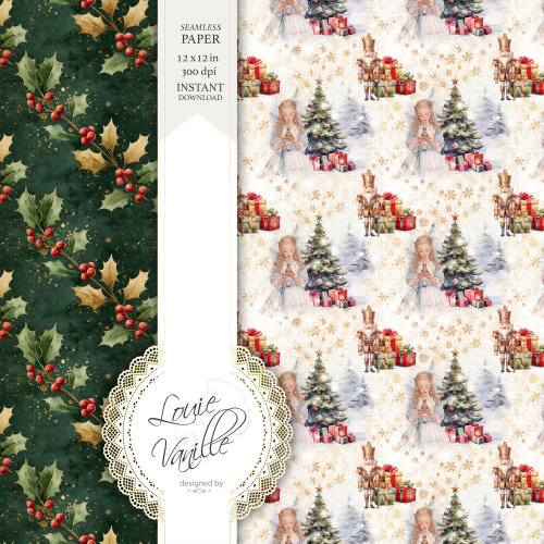 Kit O Quebra-Nozes Natal Papéis Digitais Seamless (Sem Emenda)