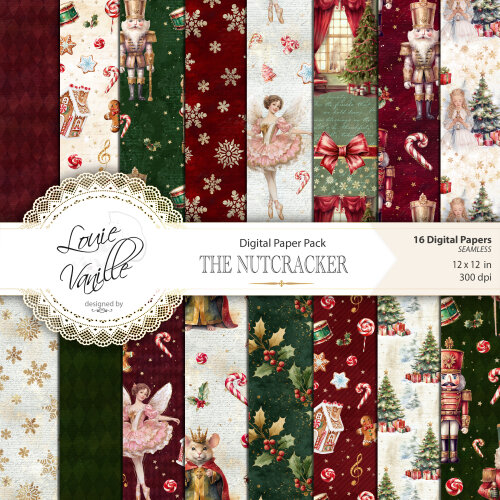 Kit O Quebra-Nozes Natal Papéis Digitais Seamless (Sem Emenda)