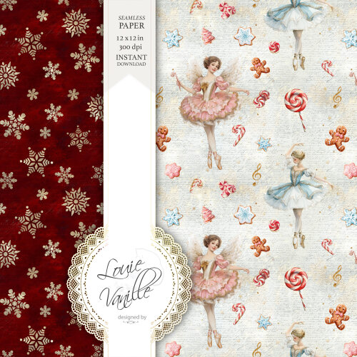 Kit O Quebra-Nozes Natal Papéis Digitais Seamless (Sem Emenda)