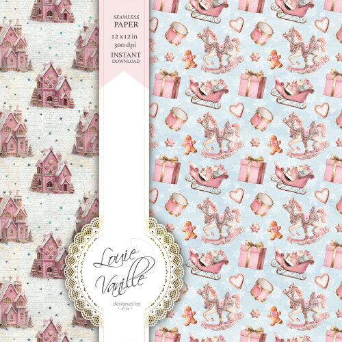 Kit O Quebra-Nozes Cor de Rosa Natal Papéis Digitais Seamless (S