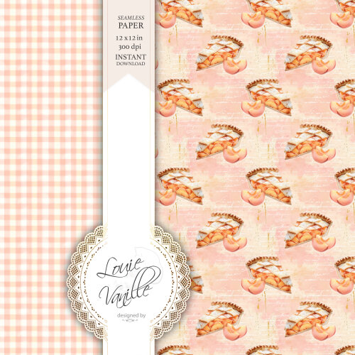 Kit Floral Doce de Pêssego Papéis Digitais Seamless (Sem Emenda