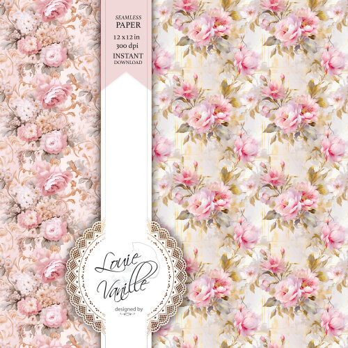 Kit Rosas da Primavera Papéis Digitais Seamless (Sem Emenda)