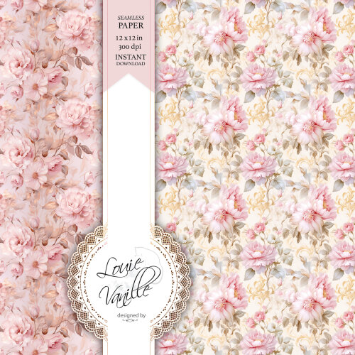 Kit Rosas da Primavera Papéis Digitais Seamless (Sem Emenda)