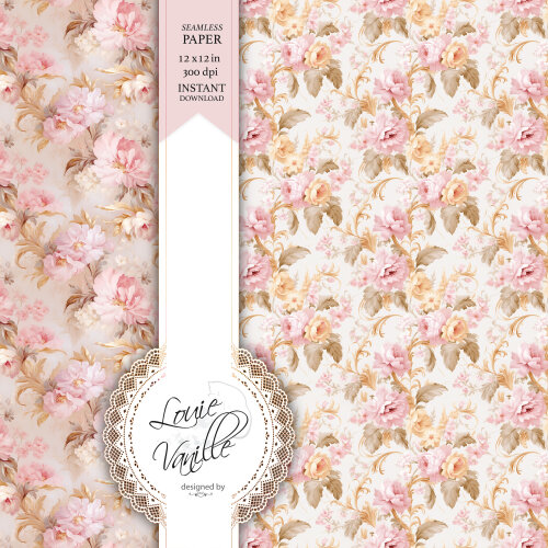 Kit Rosas da Primavera Papéis Digitais Seamless (Sem Emenda)