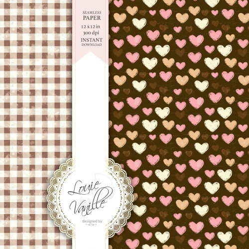 Kit Chocolate com Morango Papéis Digitais Seamless (Sem Emenda)