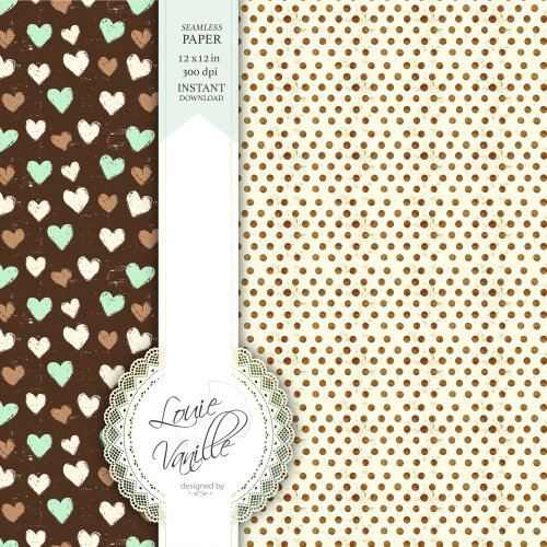 Kit Chocolate com Hortelã Papéis Digitais Seamless (Sem Emenda)