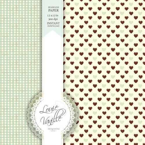 Kit Chocolate com Hortelã Papéis Digitais Seamless (Sem Emenda)