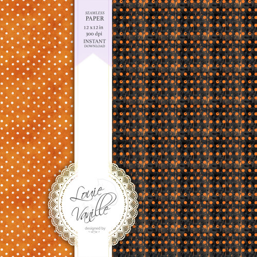 Kit Poá de Halloween Vintage Papéis Digitais Seamless (Sem Emen