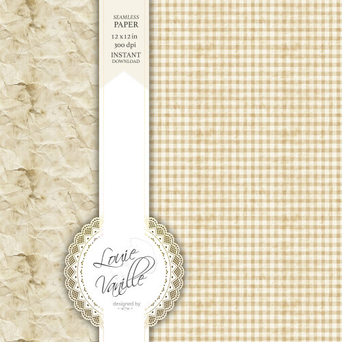 Kit Fundo Bege Vintage Papéis Digitais Seamless (Sem Emenda)