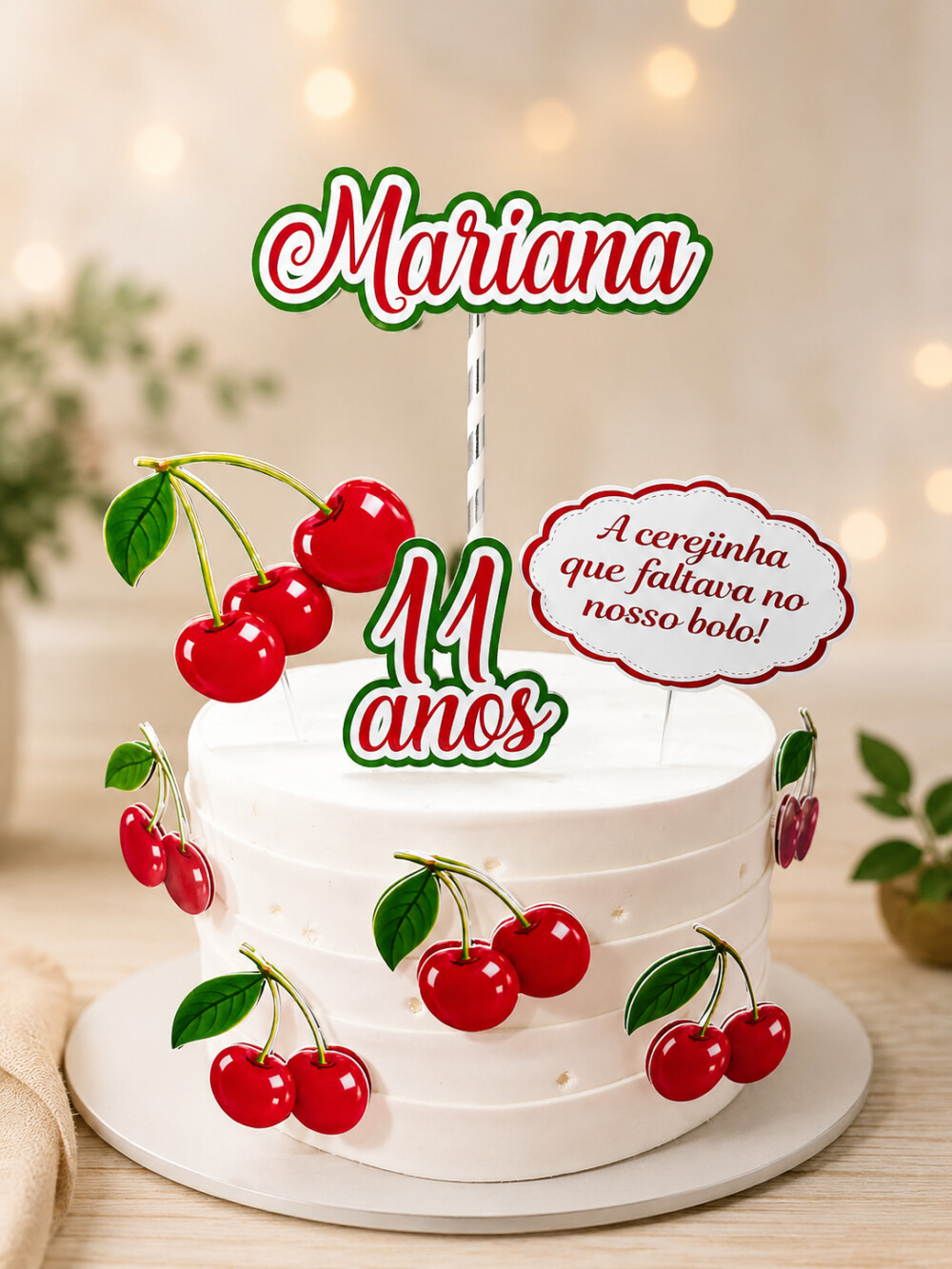 Topo de Bolo Cerejinha