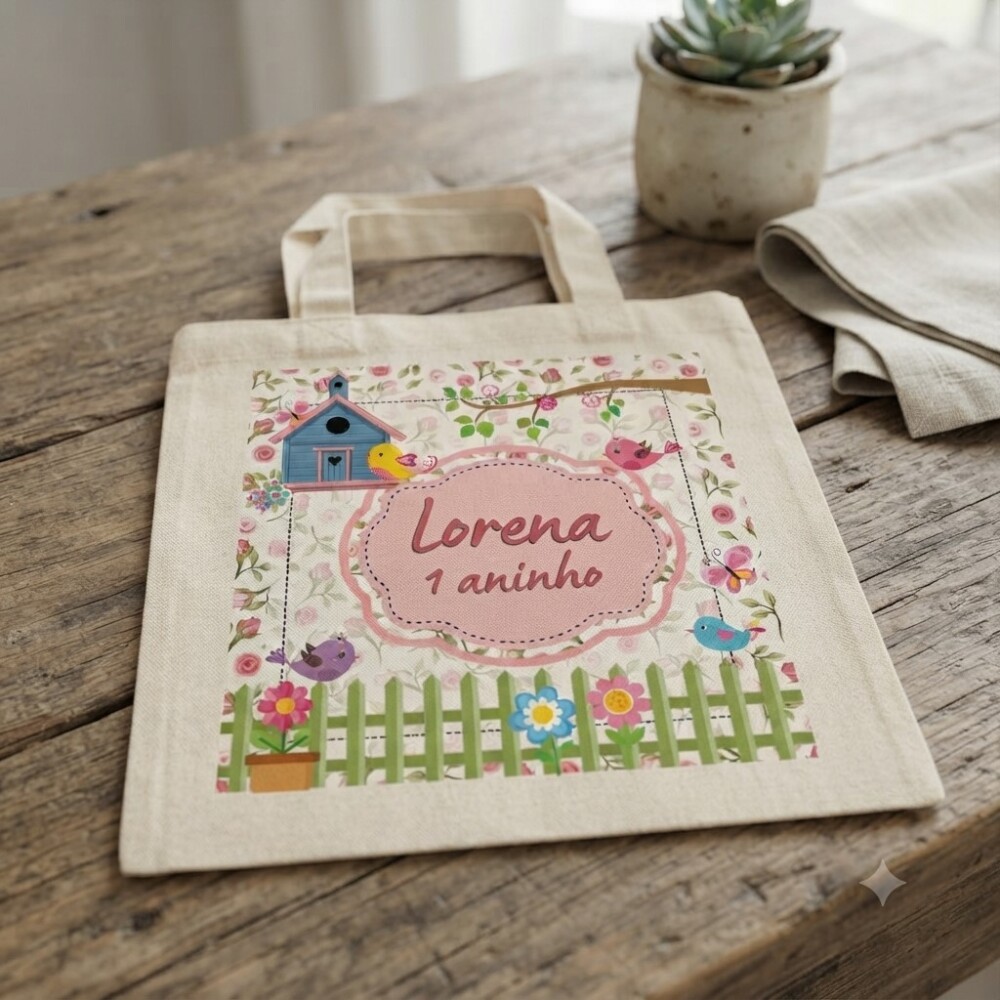kit 10 Mini Ecobag Personalizada para lembrancinhas 20x20 cm