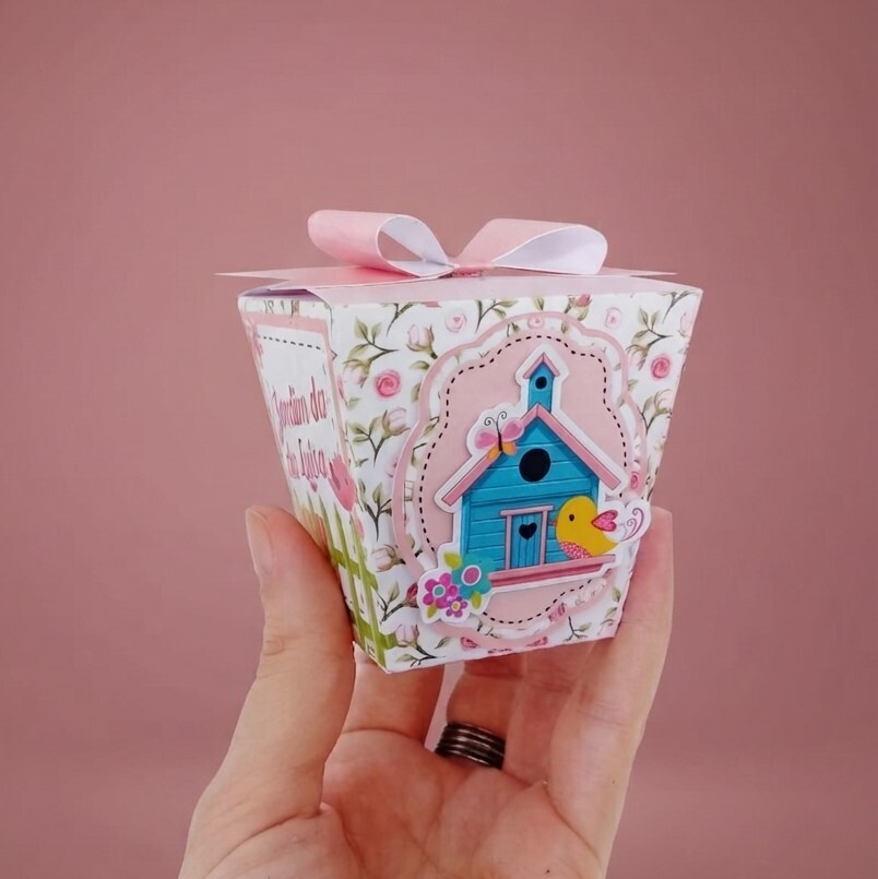 Kit 10 Caixinhas sushi - Tema Jardim Encantado Passarinho (Estilo