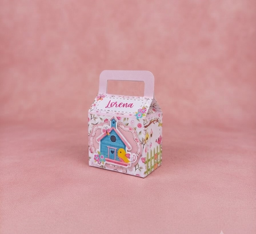 Kit 10 Caixinha Maletinha -Tema Jardim Encantado Passarinho (Esti