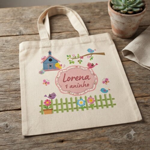 kit 10 Mini Ecobag Personalizada para lembrancinhas 20x20 cm