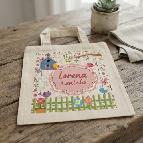 kit 10 Mini Ecobag Personalizada para lembrancinhas 20x20 cm