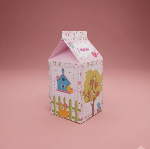 Kit 10 Caixinhas Milk - Tema Jardim Encantado Passarinho (Estilo