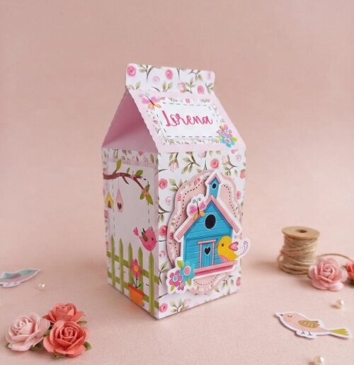 Kit 10 Caixinhas Milk - Tema Jardim Encantado Passarinho (Estilo