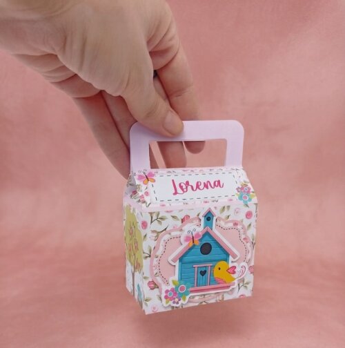 Kit 10 Caixinha Maletinha -Tema Jardim Encantado Passarinho (Estilo Compre e Monte) - Cópia - Cópia