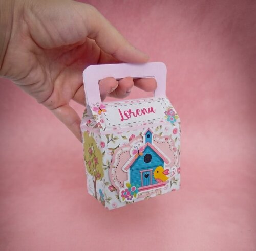 Kit 10 Caixinha Maletinha -Tema Jardim Encantado Passarinho (Esti