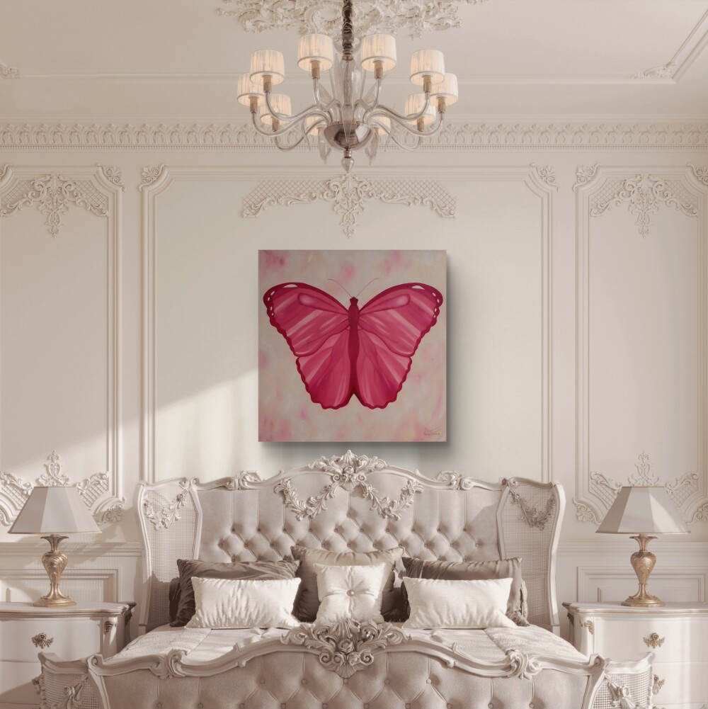 Pintura O Voo da Borboleta óleo sobre tela
