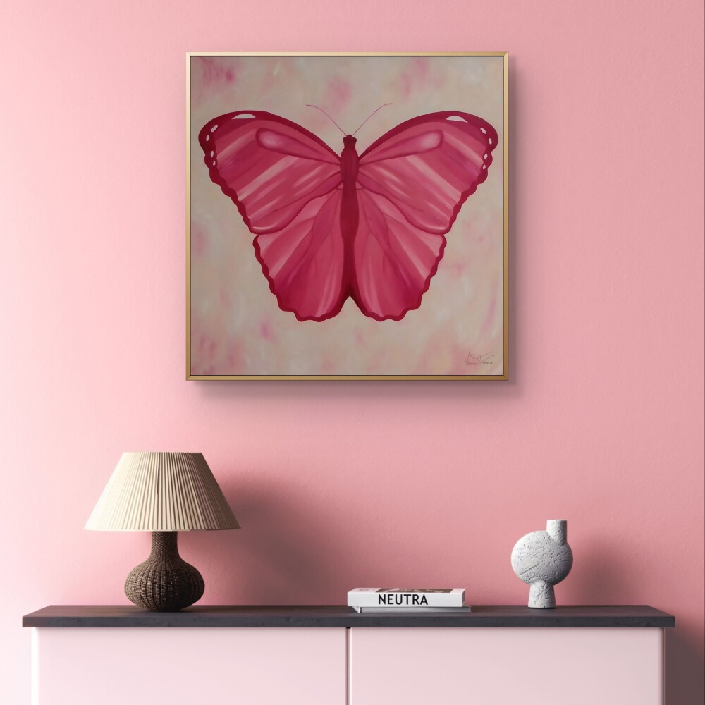 Pintura O Voo da Borboleta óleo sobre tela