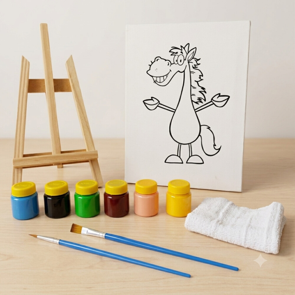 Kit de Pintura – Caixa Box Presente - tela cavalinho