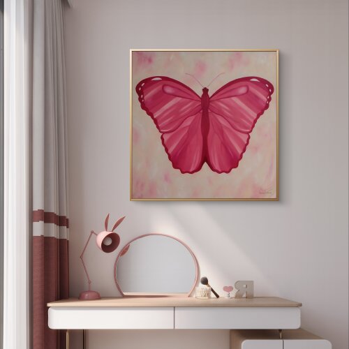 Pintura O Voo da Borboleta óleo sobre tela