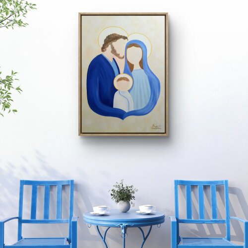 Quadro Sagrada Família pintura a óleo