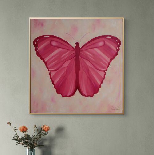Quadro O Voo da Borboleta Pintura a óleo