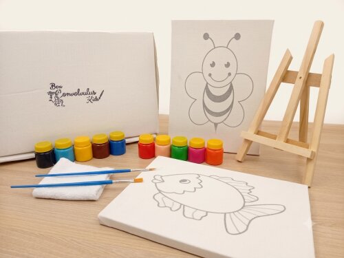 Kit de Pintura – Caixa Box Presente - duas telas peixinho e abelhinha