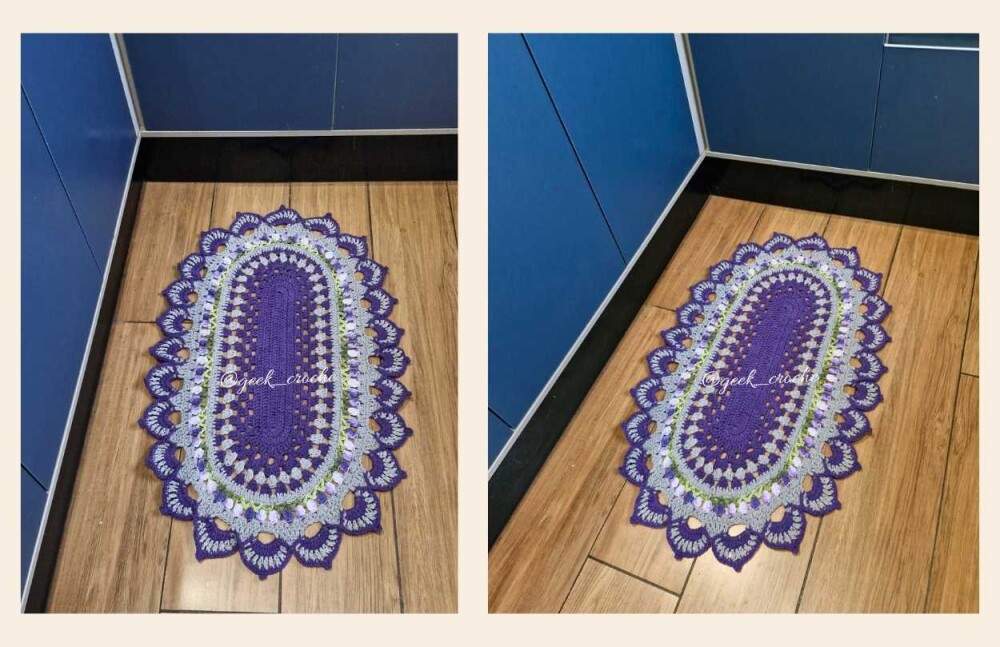 💜🌷 Tapete Tulipinhas em Crochê Artesanal 💜🌷 + Frete