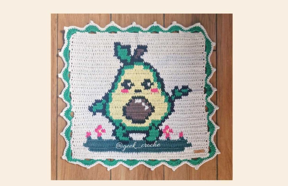🥑💚 Tapete Avocato em Crochê Artesanal 💚🥑 + Frete