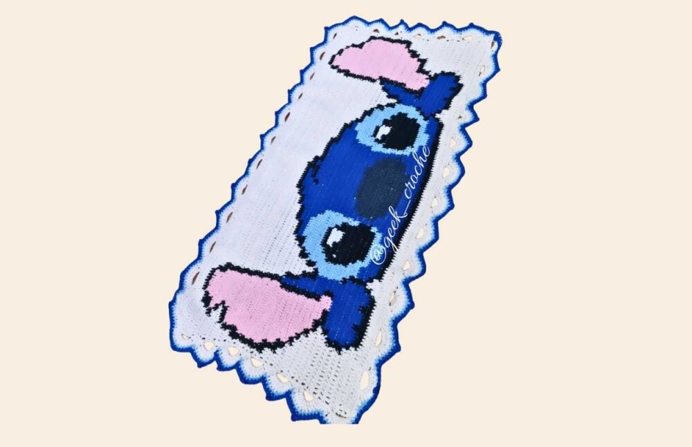 💙🛸 Tapete Monstrinho Azul em Crochê Artesanal 💙🛸 + F