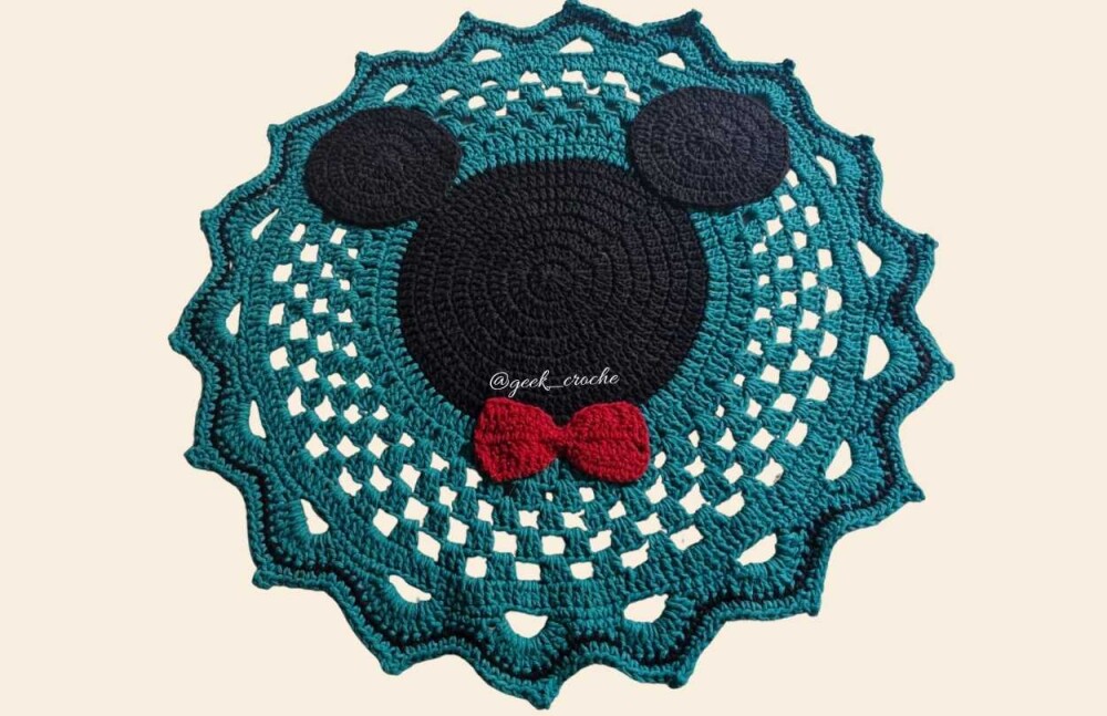 ❤️🖤 Tapete Mouse em Crochê Artesanal ❤️🖤 + Frete
