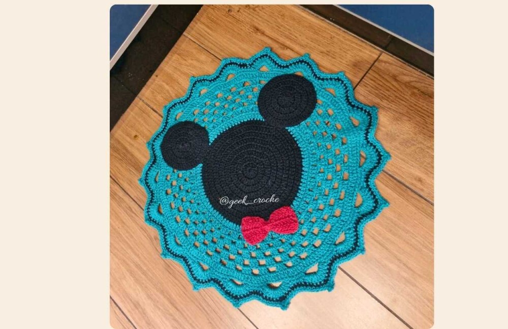 ❤️🖤 Tapete Mouse em Crochê Artesanal ❤️🖤 + Frete