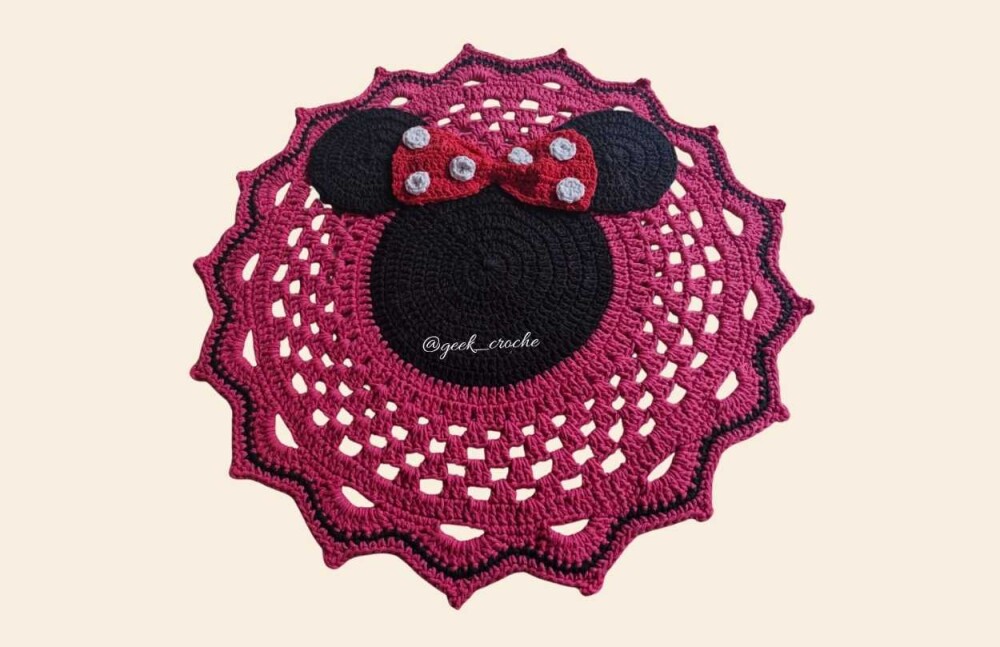 🎀 Tapete Mouse em Crochê Artesanal 🎀 + Frete