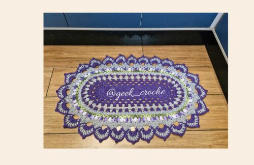 💜🌷 Tapete Tulipinhas em Crochê Artesanal 💜🌷 + Frete