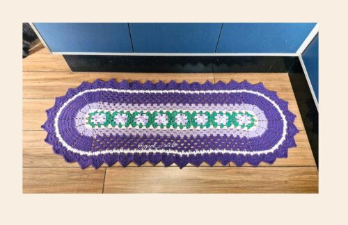 💜🌿 Tapete Oval Grande em Crochê Artesanal 💜🌿 + Frete