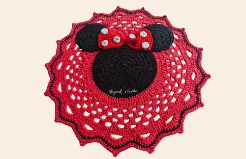🎀 Tapete Mouse em Crochê Artesanal 🎀 + Frete