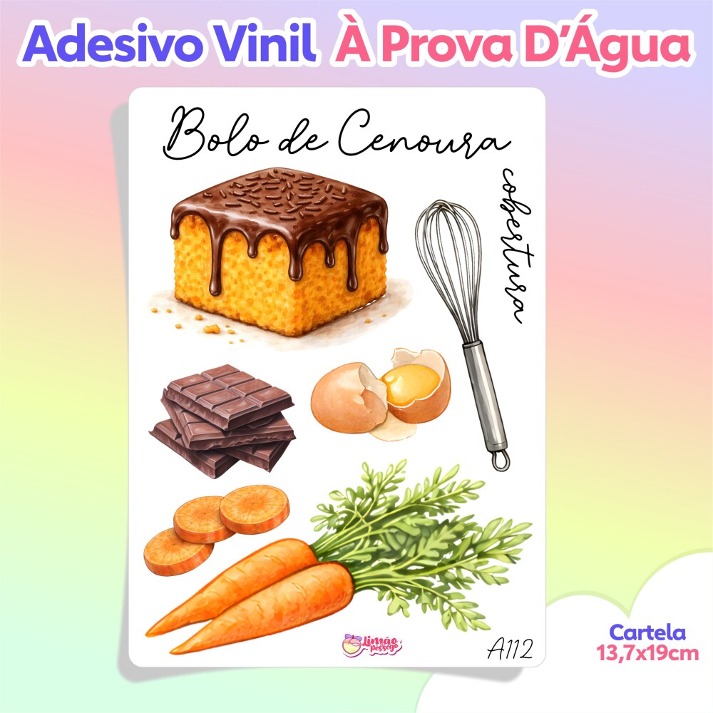 Adesivos para Caderno de Receitas Vinil à Prova D’Água Planne